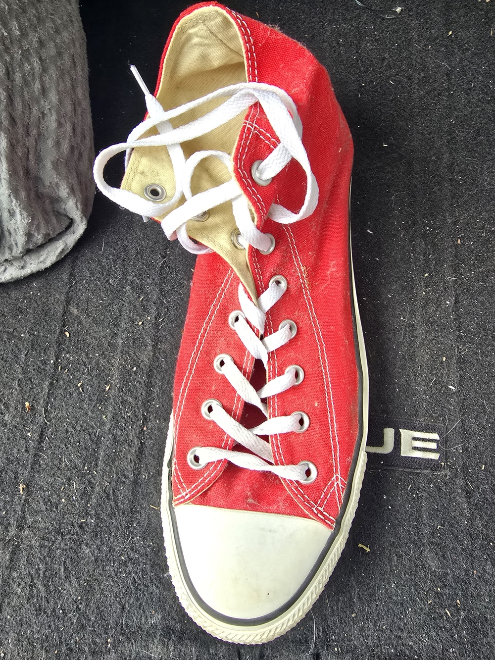 Converse Red Canvas High-Top Lace-Up Sneaker Men